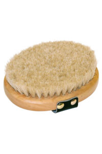 COVALLIERO BRUSH&CO Drewniana szczotka dla konia ze szlufką, miękka, 13 cm