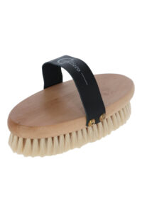 COVALLIERO BRUSH&CO Drewniana szczotka dla konia ze szlufką, bardzo miękka, 14 cm