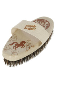 MAGIC BRUSH WATERLILY Twarda szczotka dla konia ze szlufką, 14 cm