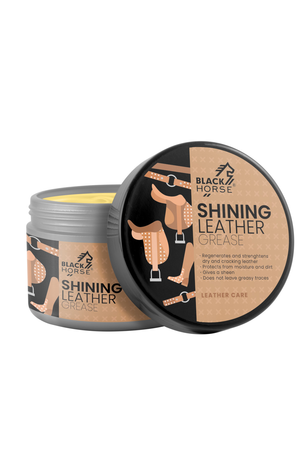 BH LEATHER GREASE BLACK HORSE SHINING LEATHER GREASE Smar do skór 300 ml - obrazek 1