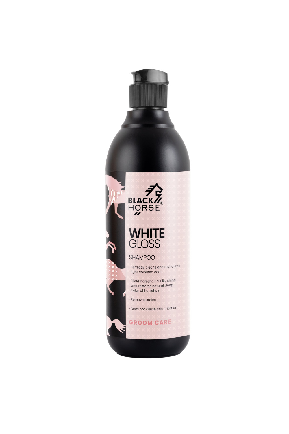 BH WHITE GLOSS BLACK HORSE WHITE GLOSS Szampon dla koni o jasnej maści 500 ml - obrazek 1